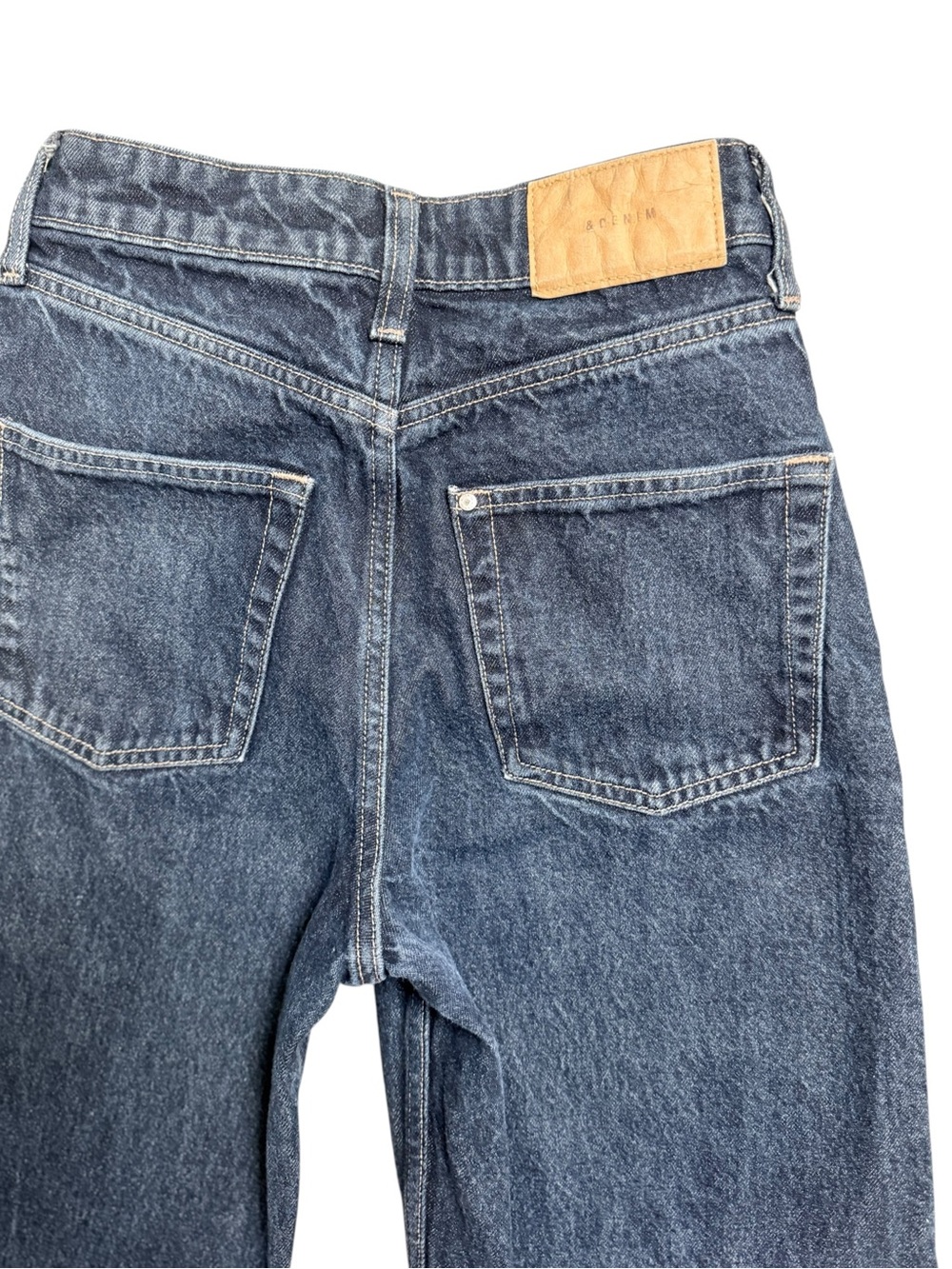 &Denim Barrel Jeans High Rise Loose Fit Dark Wash Size 0 - Picture 4 of 9